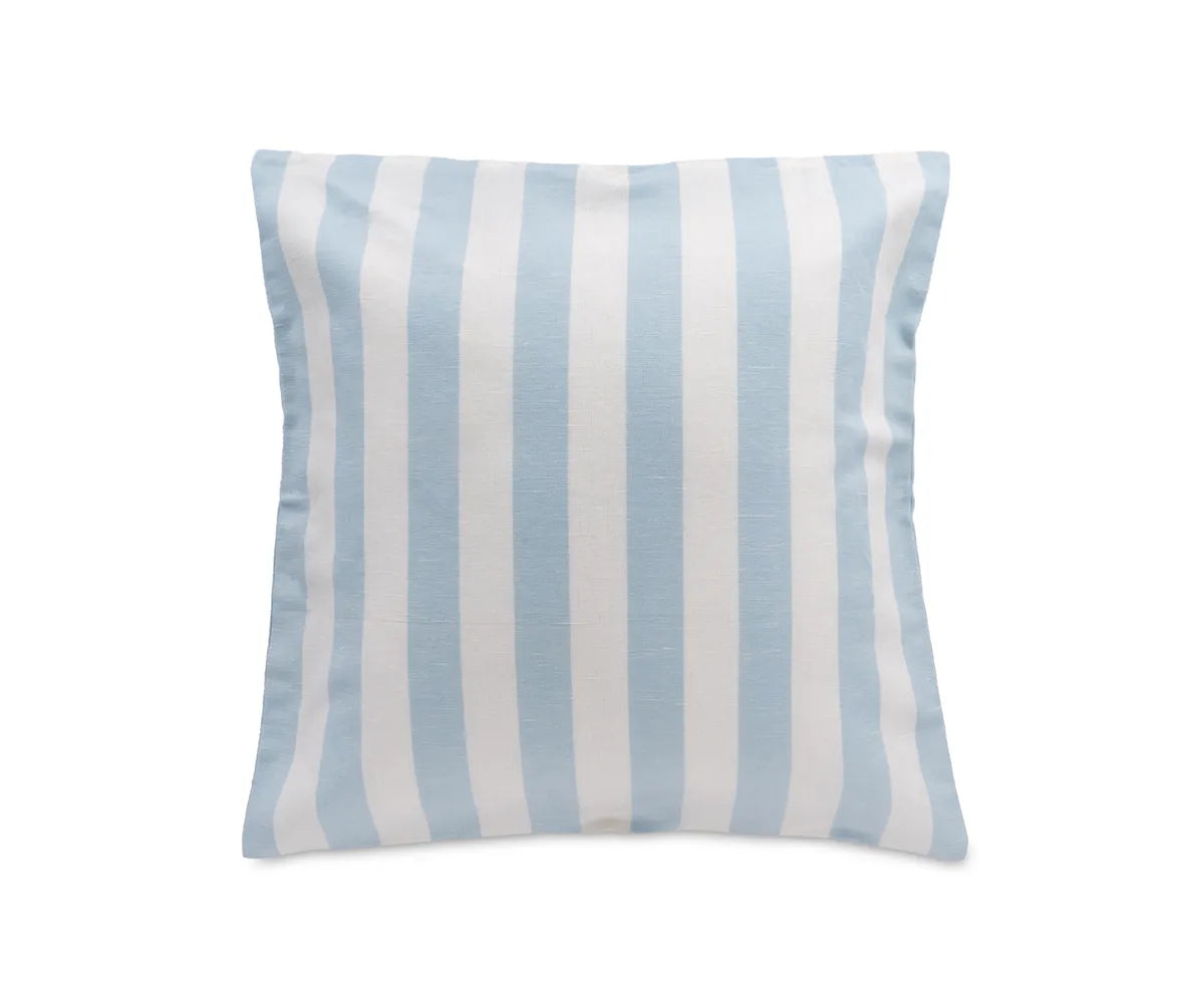 Blue cotton linen cushion cover set of 2 on sofa Blue cotton linen cushion cover set of 2 on sofa