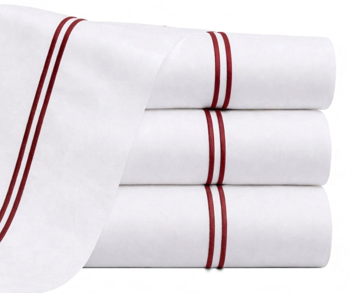 red embroidered flat sheet cotton percale bold red bedding double line stitch hotel style flat sheet red embroidered flat sheet cotton percale bold red bedding double line stitch hotel style flat sheet
