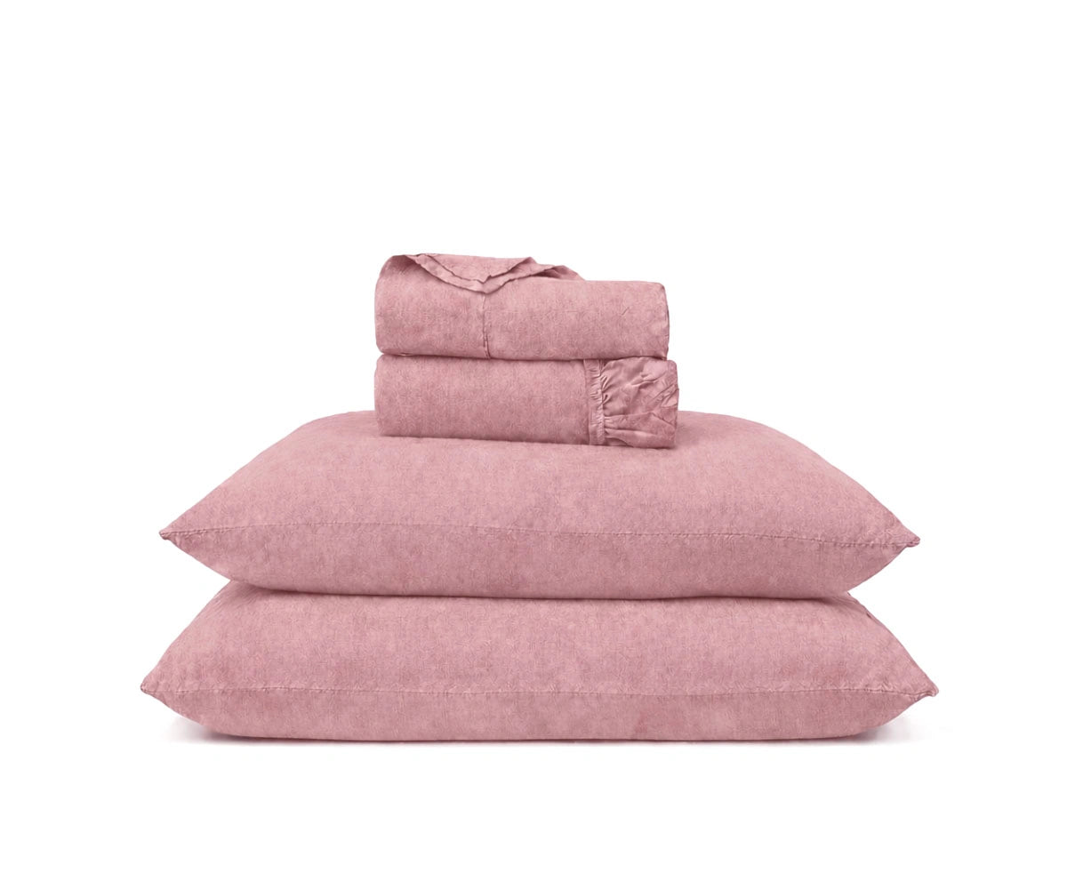 Dusty mauve linen bedding set in stonewashed finish, soft textured linen duvet cover set, breathable natural bedding collection Dusty mauve linen bedding set in stonewashed finish, soft textured linen duvet cover set, breathable natural bedding collection