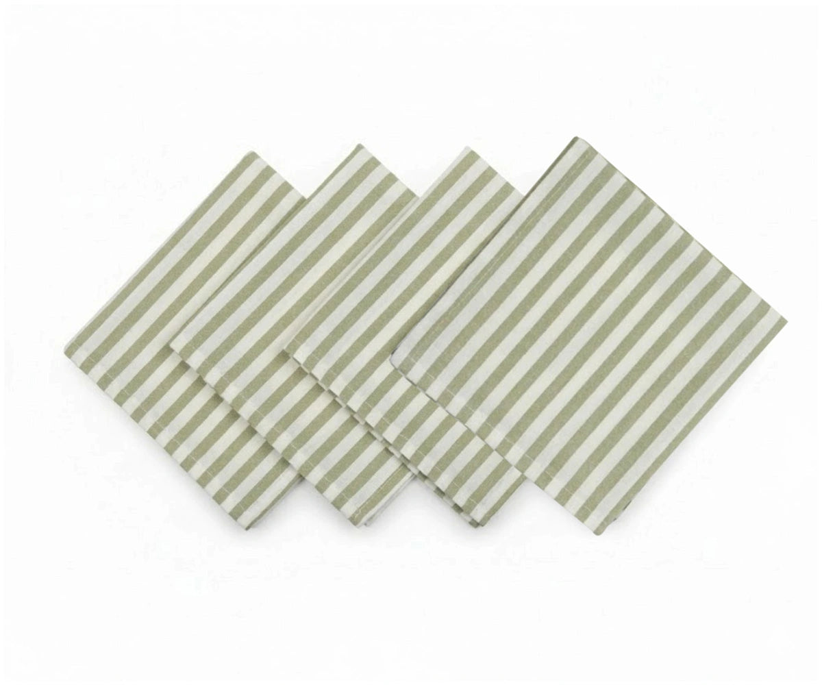 French striped dinner napkins in multiple color variations displayed flat French striped dinner napkins in multiple color variations displayed flat