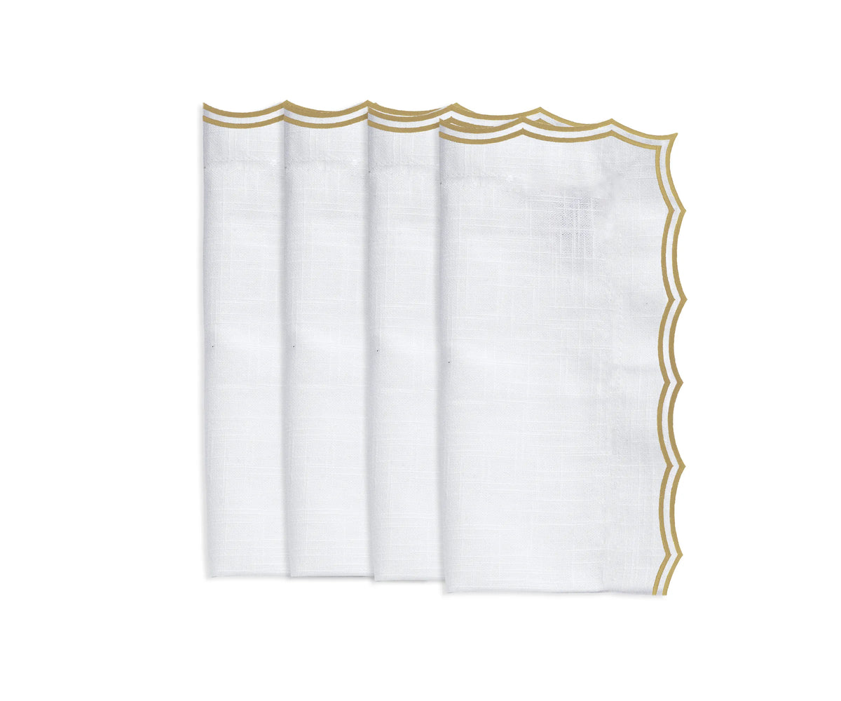 Elegant 100% cotton dinner napkins – beige with embroidery Elegant 100% cotton dinner napkins – beige with embroidery