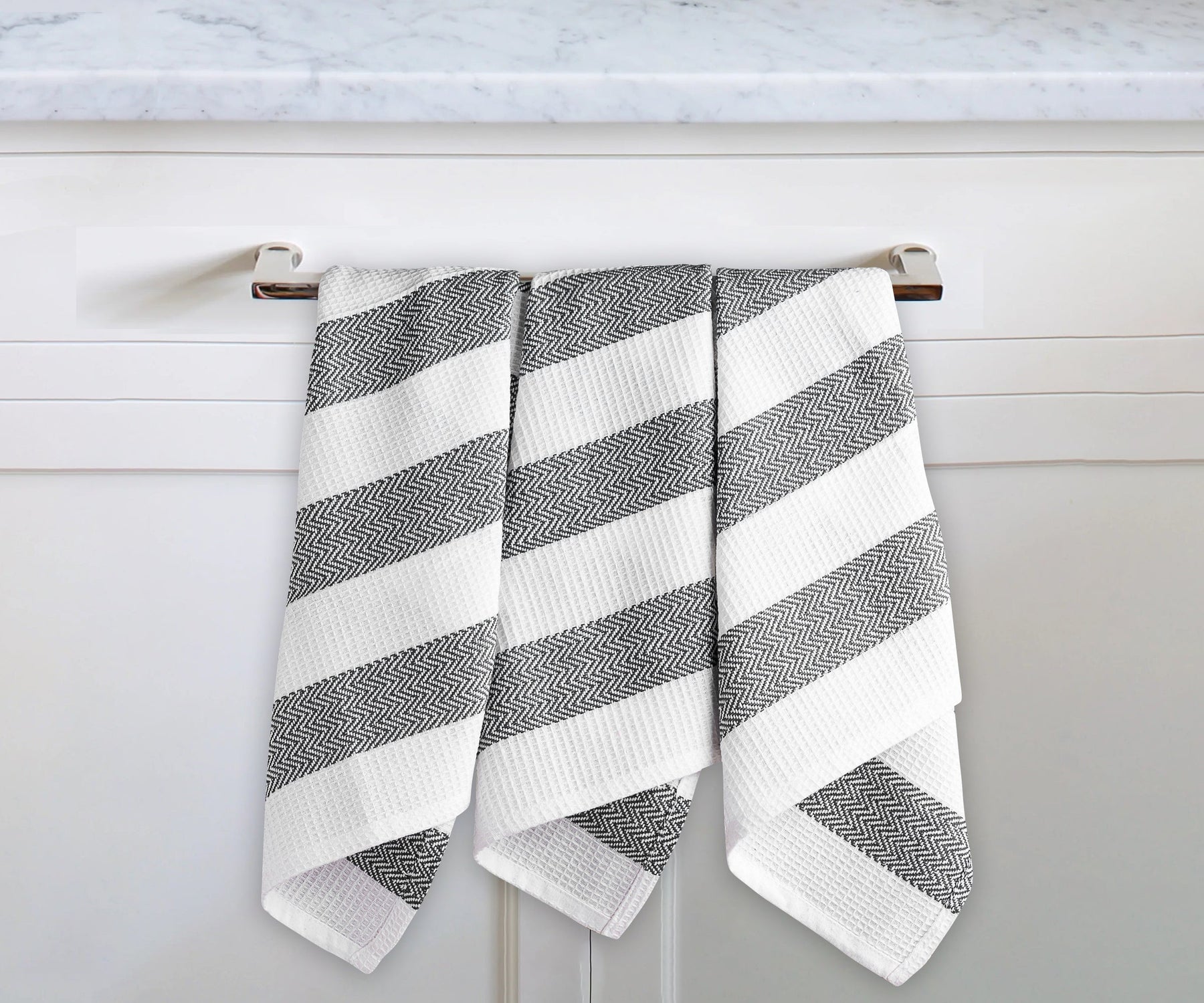 Striped hand towels blend style with functionality for everyday use. Striped hand towels blend style with functionality for everyday use.