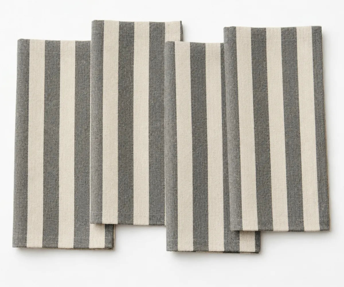 Classic striped dinner napkins crafted from soft cotton fabric, durable reusable table linens ideal for home dining, cafés, events, and entertaining guests. Classic striped dinner napkins crafted from soft cotton fabric, durable reusable table linens ideal for home dining, cafés, events, and entertaining guests.