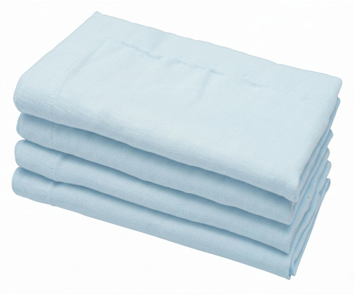 Light blue cotton linen blend napkins set of 4 featuring a solid clean finish, reusable fabric napkins for dining tables, brunches, and special occasions Light blue cotton linen blend napkins set of 4 featuring a solid clean finish, reusable fabric napkins for dining tables, brunches, and special occasions