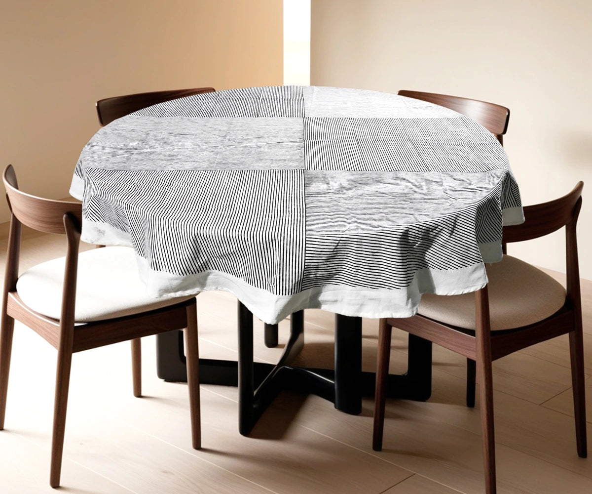 Round cloth tablecloth - black printed Round cloth tablecloth - black printed