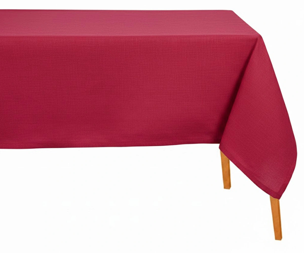 Rectangular Linen Tablecloth - Cherry Red Rectangular Linen Tablecloth - Cherry Red