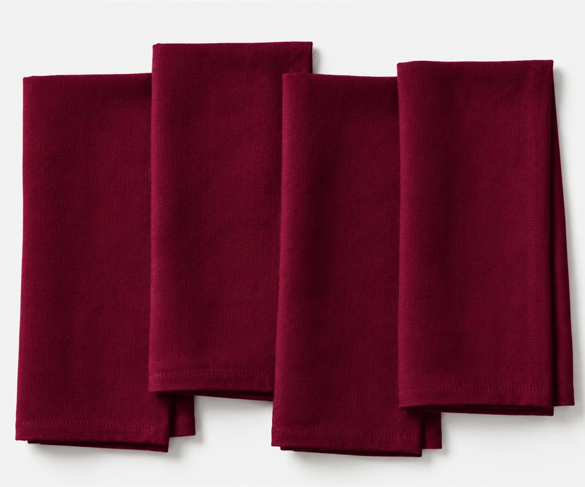 Burgundy linen napkins made from 100% linen, elegant reusable cloth napkins for dining table Burgundy linen napkins made from 100% linen, elegant reusable cloth napkins for dining table