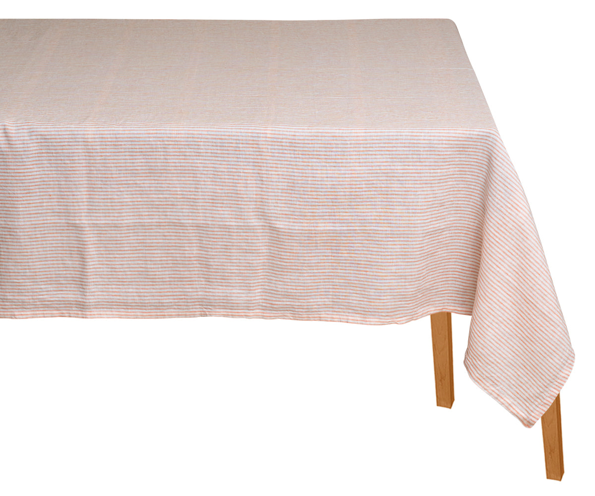 Rectangular linen tablecloth adding a touch of sophistication to any setting. Rectangular linen tablecloth adding a touch of sophistication to any setting.