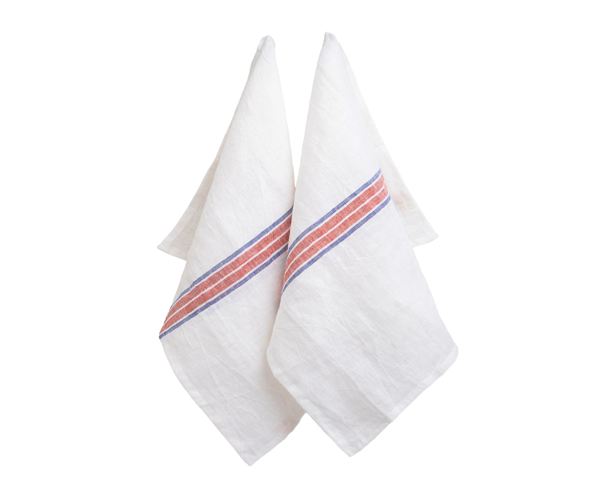Luxury striped linen dish towels for cooking and baking  Luxury striped linen dish towels for cooking and baking