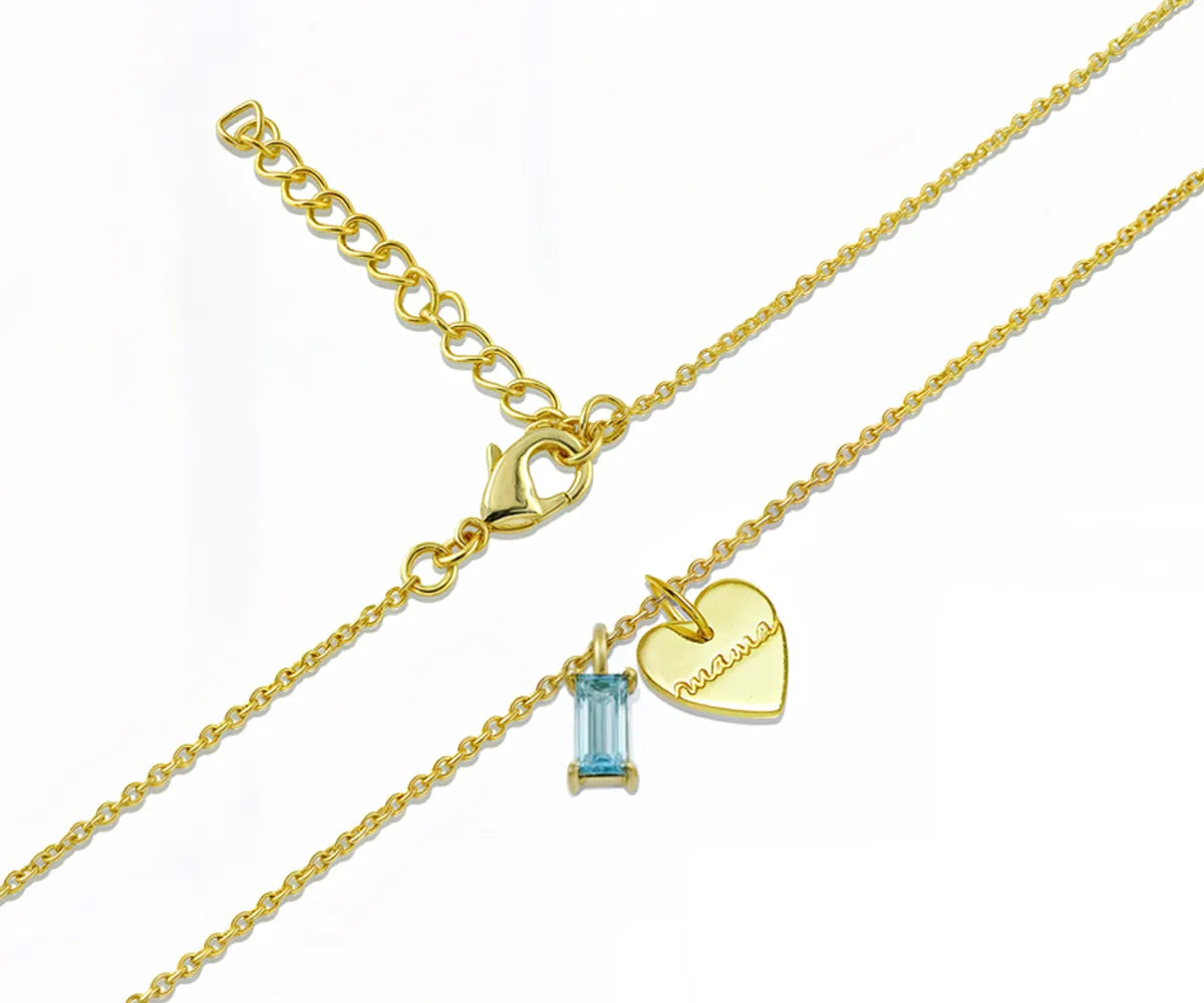 Personalized gold mama necklace with birthstone pendant Personalized gold mama necklace with birthstone pendant