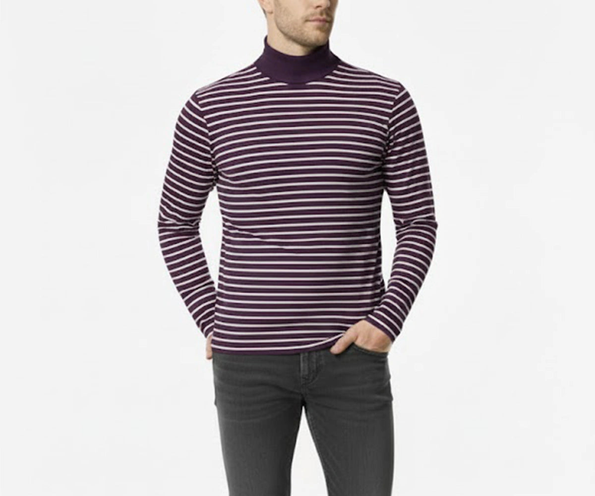 purple high neck cotton t-shirt with comfortable fit, stylish everyday casual wear purple high neck cotton t-shirt with comfortable fit, stylish everyday casual wear