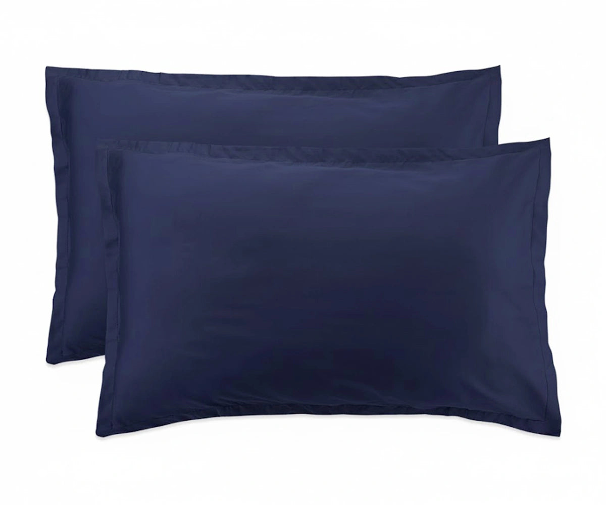 Luxury navy blue pillow cases in smooth cotton sateen for for all-season comfort Luxury navy blue pillow cases in smooth cotton sateen for for all-season comfort