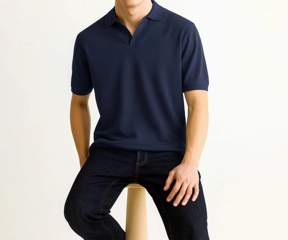 Navy Men’s Cotton Polo Shirt – soft breathable 100% cotton polo for daily wear and sharp styling Navy Men’s Cotton Polo Shirt – soft breathable 100% cotton polo for daily wear and sharp styling