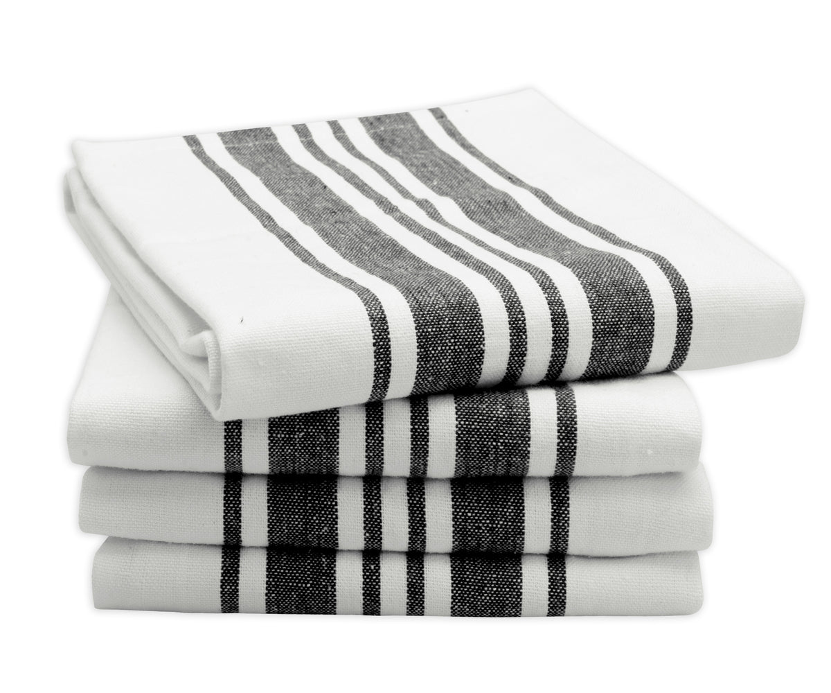 Black Kitchen Towels - Striped Tea Towels Black Kitchen Towels - Striped Tea Towels