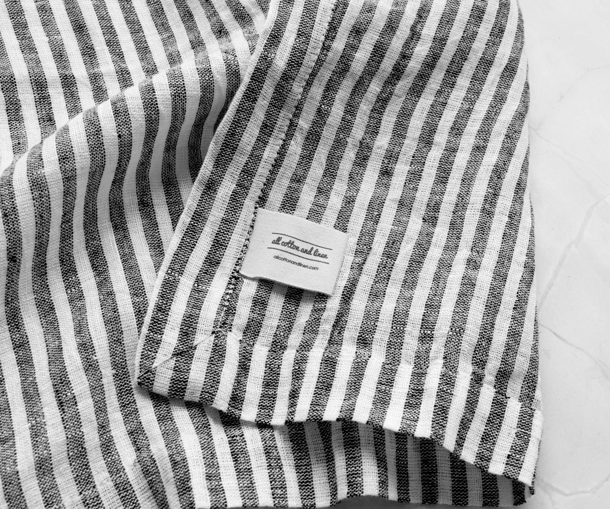 Pinstripe Linen Napkins - Wedding Napkins