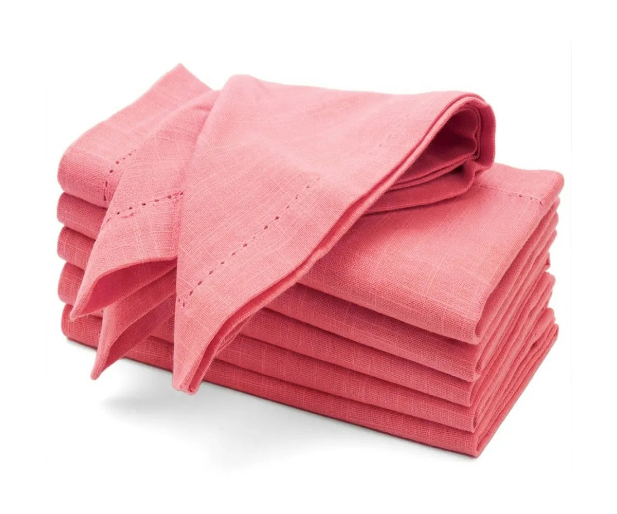 Cloth dinner napkins set with classic hemstitch border Cloth dinner napkins set with classic hemstitch border