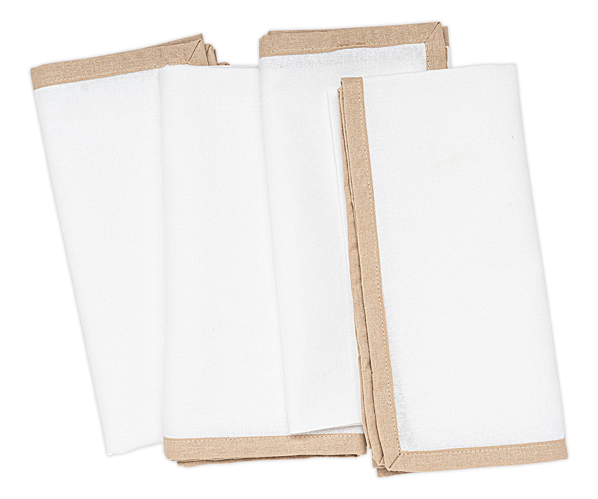 The absorbent cotton fabric of the beige cloth napkins ensures your table remains clean and dry and has no spills.  The absorbent cotton fabric of the beige cloth napkins ensures your table remains clean and dry and has no spills.