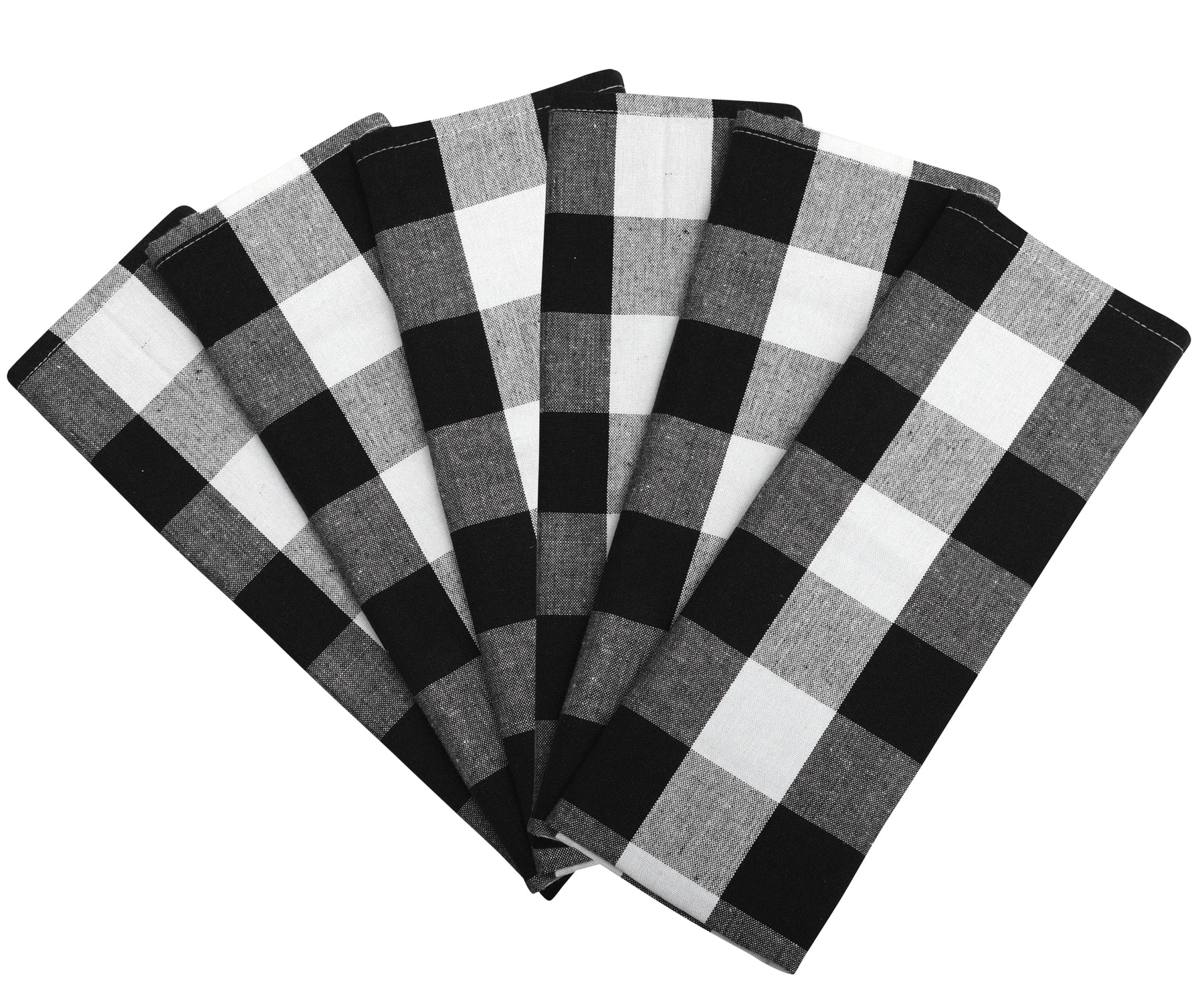 These black and white striped dish towels are made from a soft and absorbent cotton blend, and their fun pattern will add a touch of color to your kitchen. These black and white striped dish towels are made from a soft and absorbent cotton blend, and their fun pattern will add a touch of color to your kitchen.