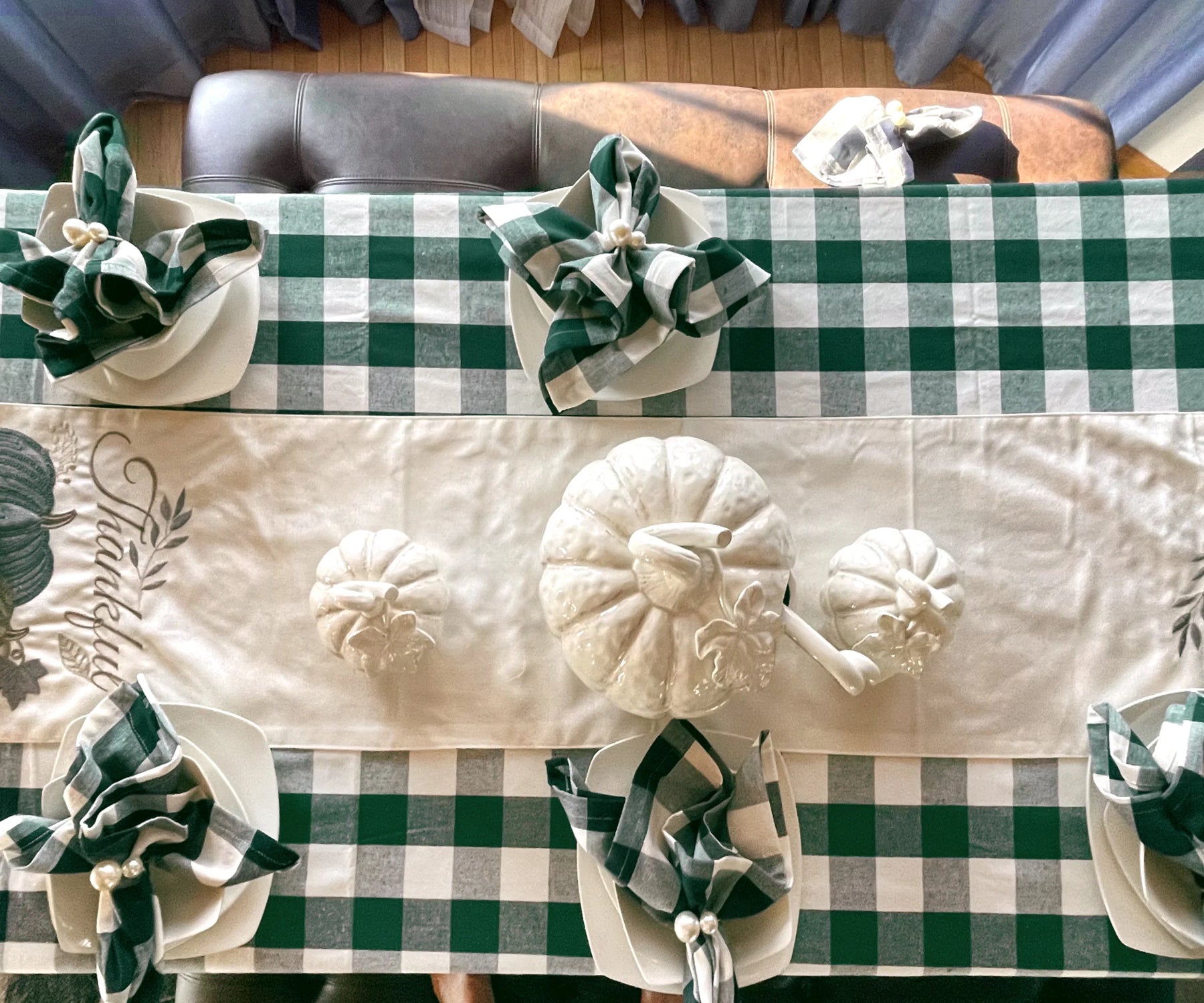 green Plaid tablecloth green Plaid tablecloth