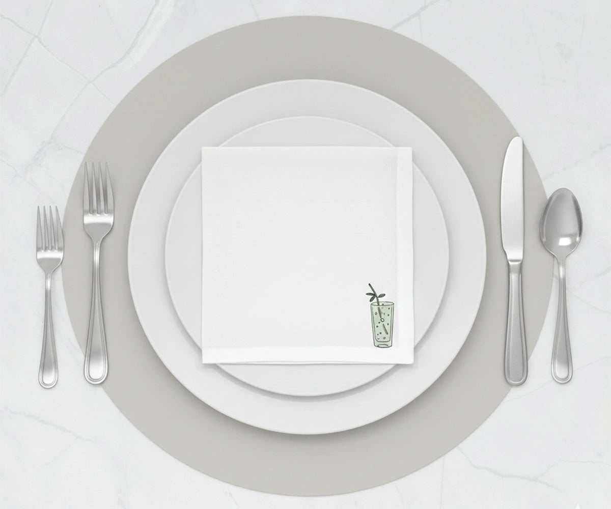 printed cotton napkins with minimalist cocktail drink motif on white base, modern cloth napkins crafted from 100% cotton for cocktail parties, brunches, and stylish table settings printed cotton napkins with minimalist cocktail drink motif on white base, modern cloth napkins crafted from 100% cotton for cocktail parties, brunches, and stylish table settings