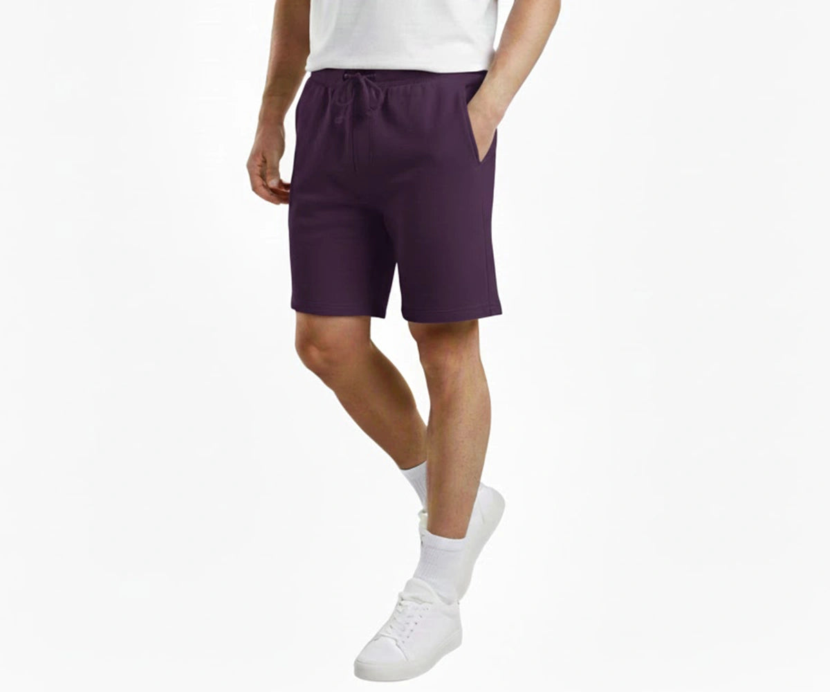 men’s purple cotton casual shorts for men, lightweight breathable fabric for workouts and lounging men’s purple cotton casual shorts for men, lightweight breathable fabric for workouts and lounging