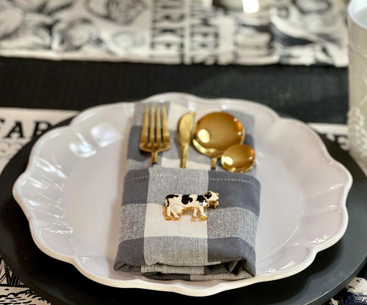Gray Plaid Napkins Gray Plaid Napkins