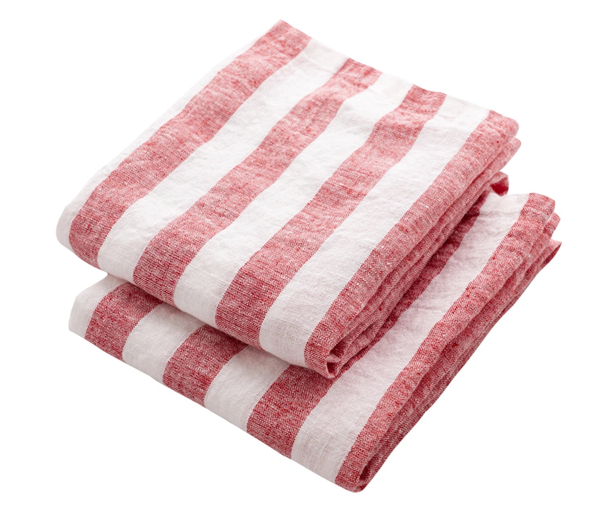 Red striped linen kitchen towels folded absorbent striped linen dish towels for kitchen Red striped linen kitchen towels folded absorbent striped linen dish towels for kitchen