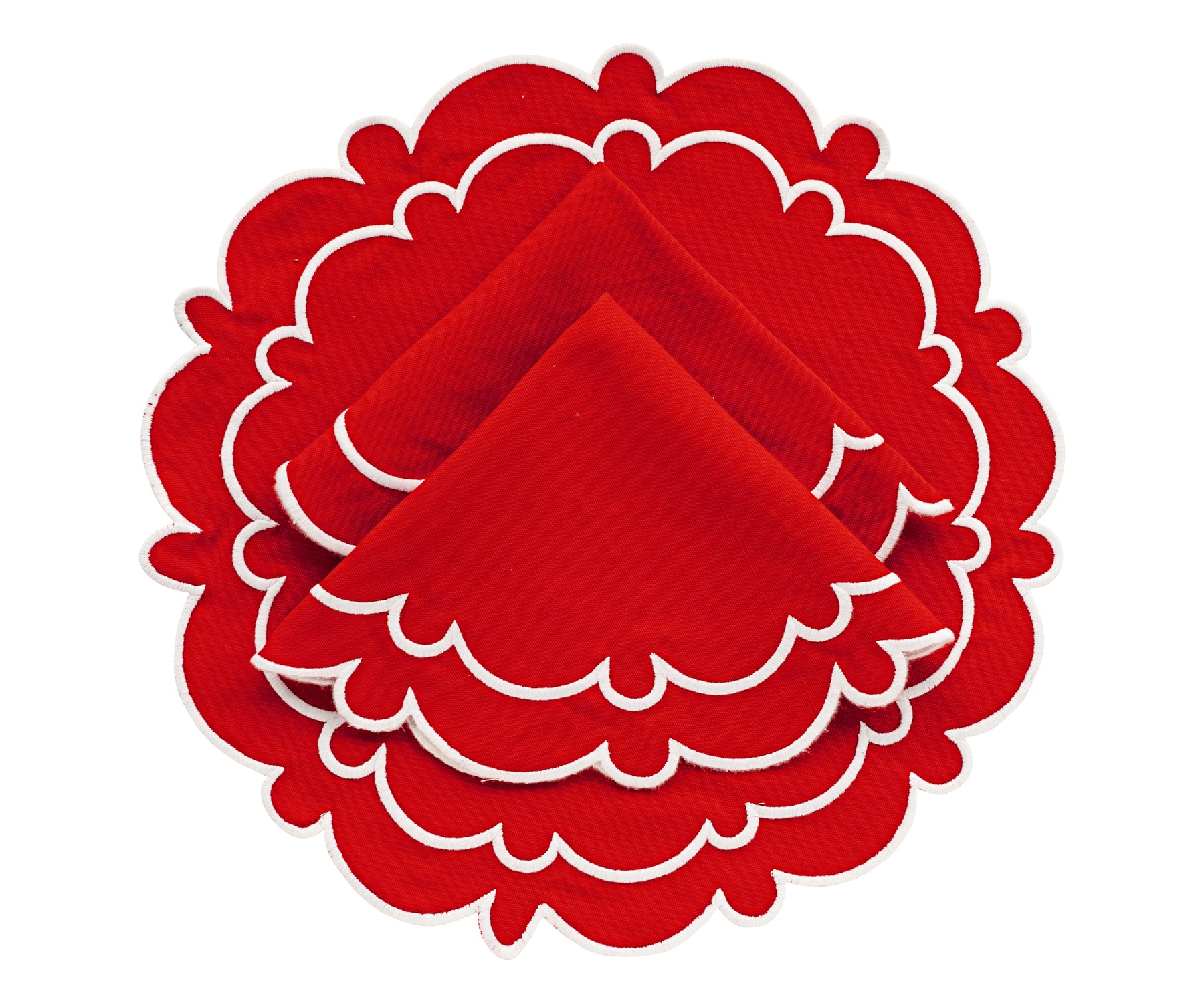 Create a Memorable Dining Experience with red scalloped placemats
 Create a Memorable Dining Experience with red scalloped placemats