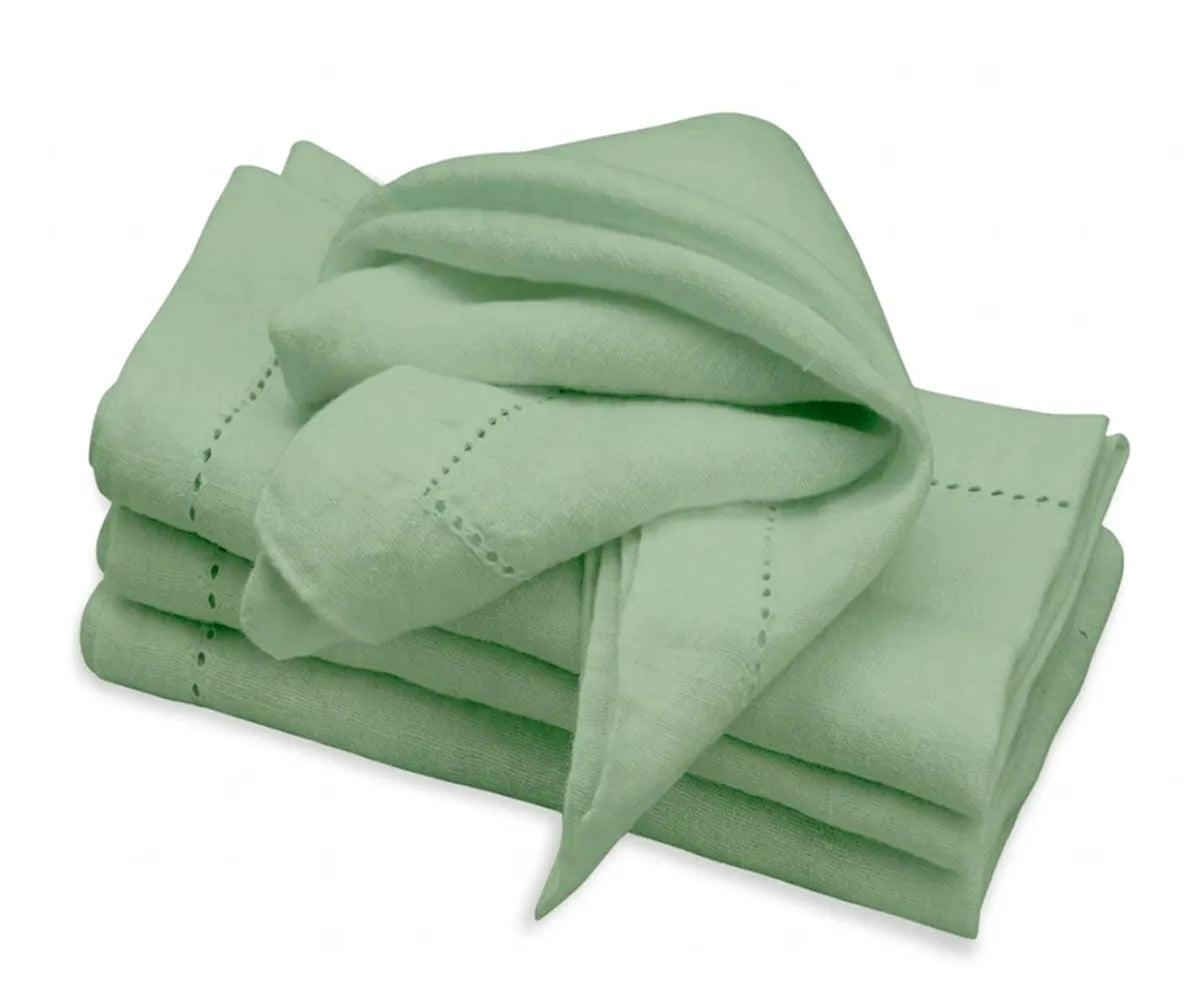 Cotton linen hemstitched napkins set for dining table Cotton linen hemstitched napkins set for dining table