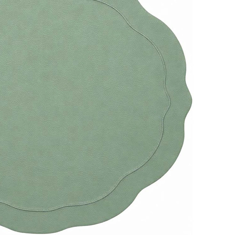 sage green oval scalloped edge placemats made from 100% cotton with elegant embroidery, washable reusable table mats for modern farmhouse and everyday dining décor. sage green oval scalloped edge placemats made from 100% cotton with elegant embroidery, washable reusable table mats for modern farmhouse and everyday dining décor.