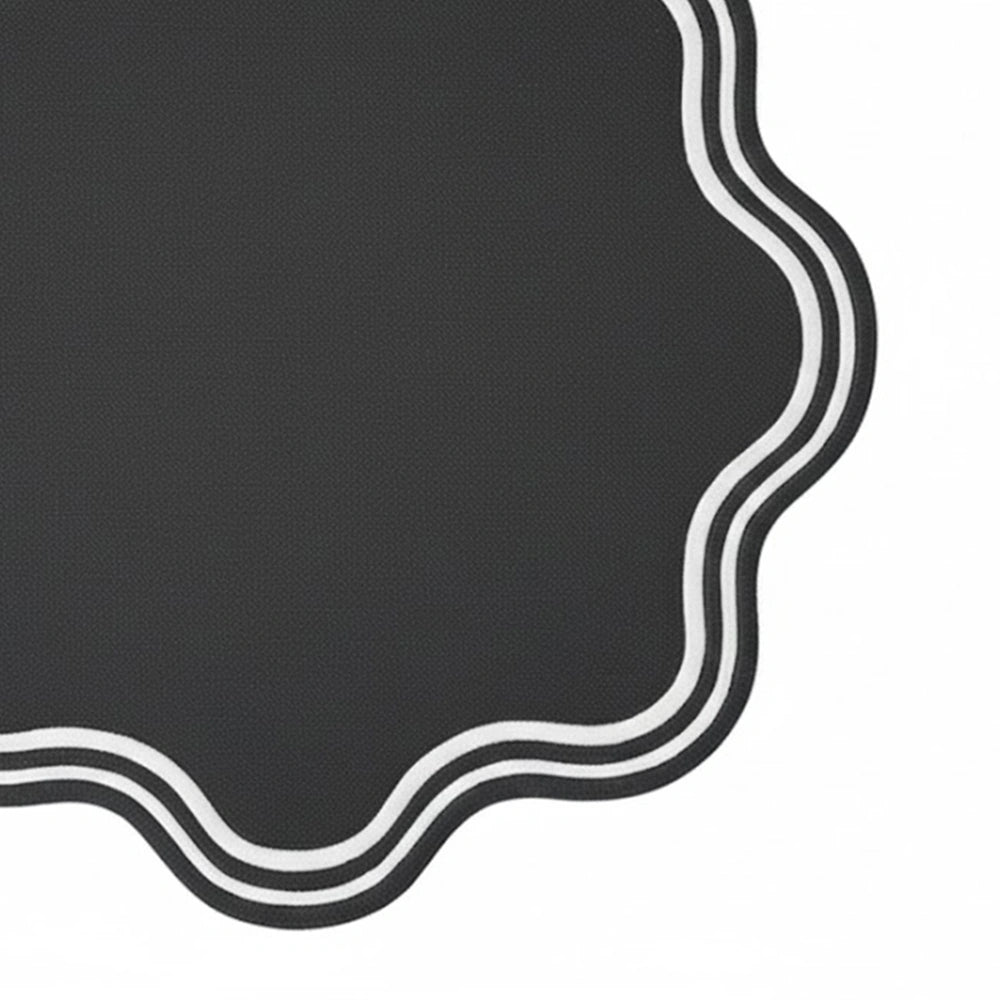 charcoal scalloped placemat – round cotton table mat for minimalist, stylish, everyday table settings. charcoal scalloped placemat – round cotton table mat for minimalist, stylish, everyday table settings.