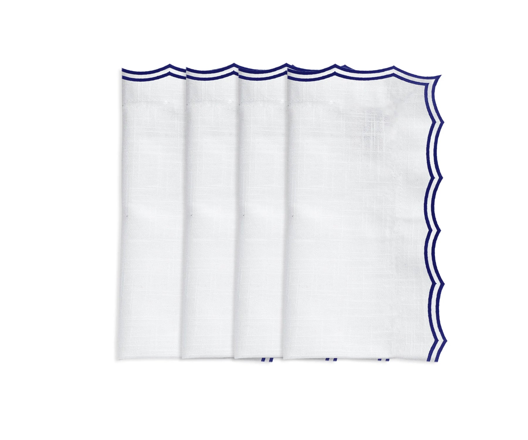 Set of 12 navy blue dinner napkins neatly folded Set of 12 navy blue dinner napkins neatly folded