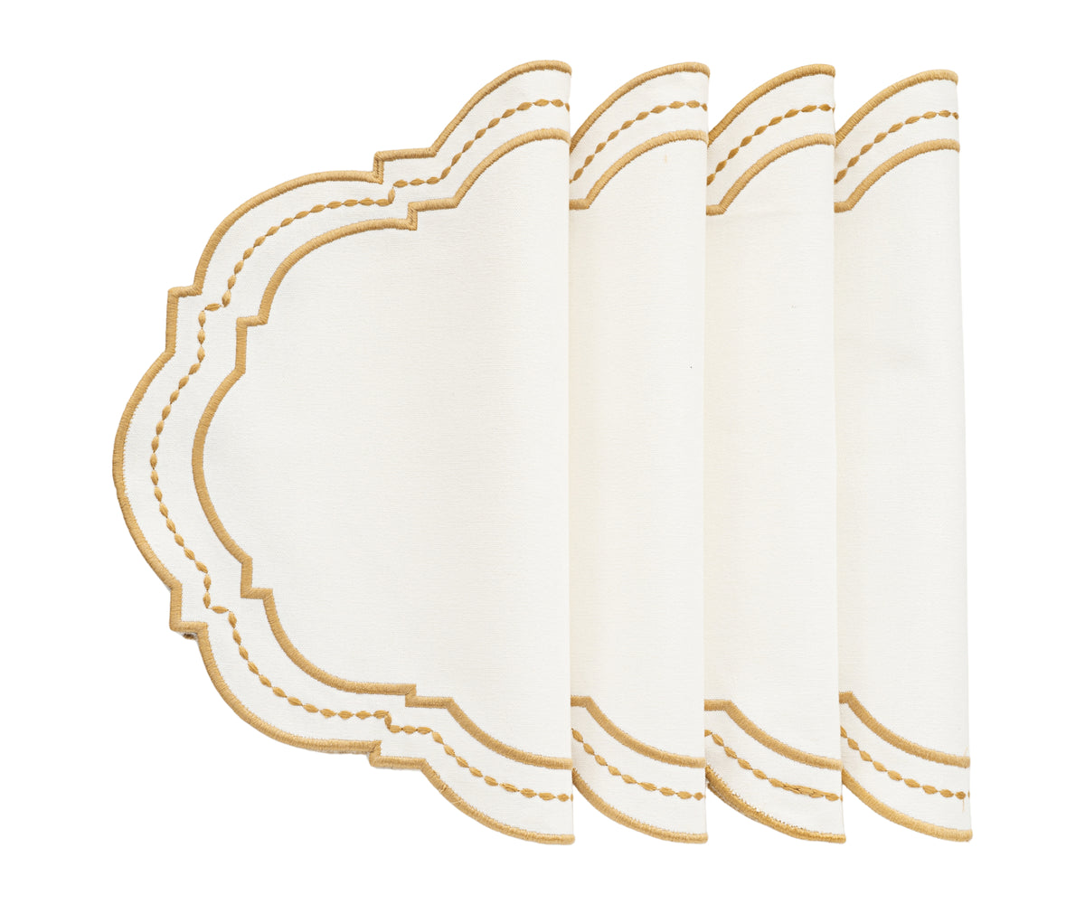 Modern placemats for oval tables featuring a dot design, adding a contemporary flair to the dining table Modern placemats for oval tables featuring a dot design, adding a contemporary flair to the dining table