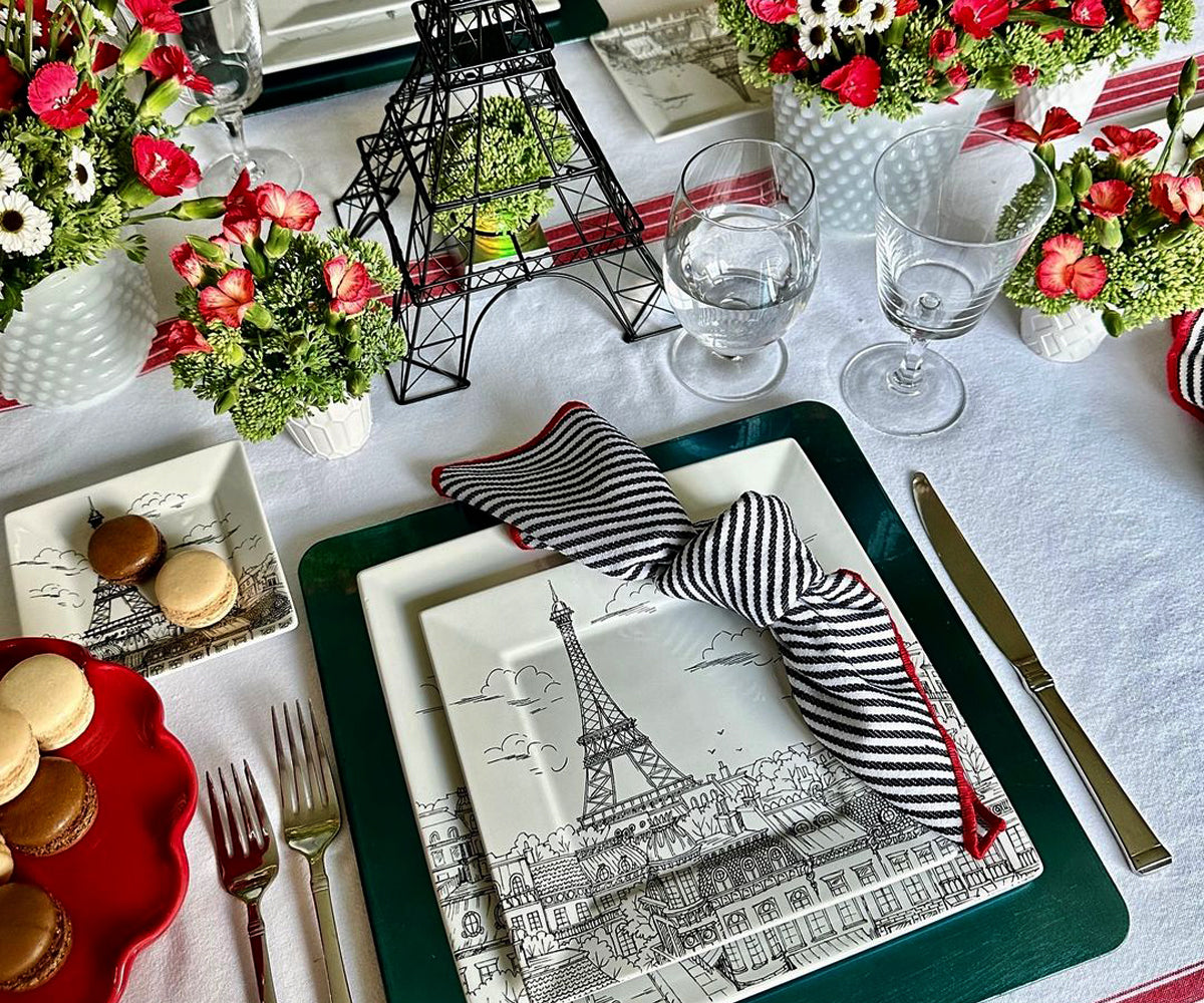 Cloth Napkins Set of 4 - Striped Dinner Napkins Cloth Napkins Set of 4 - Striped Dinner Napkins