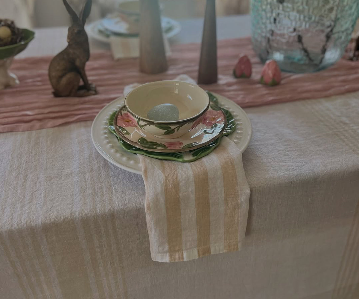 Italian Stripe Linen Napkins - Set of 4 Italian Stripe Linen Napkins - Set of 4