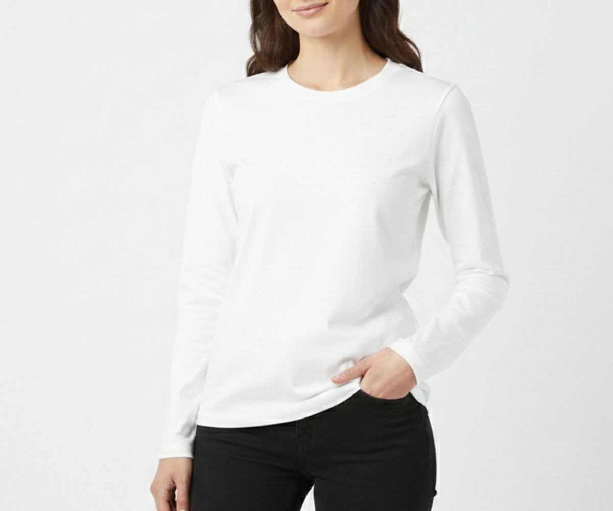 Men’s white long sleeve t-shirt made from soft, breathable cotton with a comfortable regular fit. This lightweight classic white tee is perfect for layering or everyday casual wear, offering all-season comfort, durability, and timeless minimalist style.
Men’s white long sleeve t-shirt made from soft, breathable cotton with a comfortable regular fit. This lightweight classic white tee is perfect for layering or everyday casual wear, offering all-season comfort, durability, and timeless minimalist style.