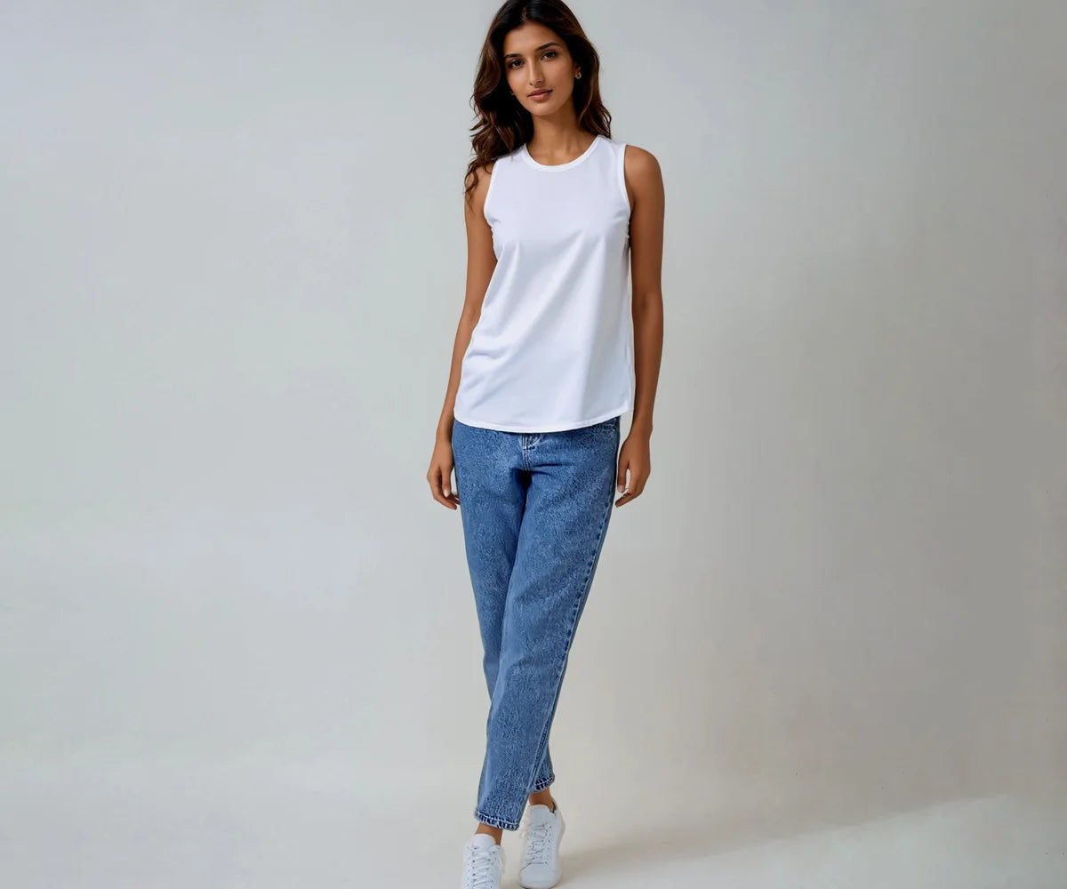 Soft cotton white tank top for everyday comfort Soft cotton white tank top for everyday comfort
