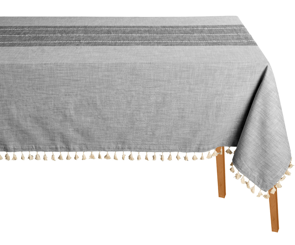 Striped Tablecloth - Tassel Tablecloth Striped Tablecloth - Tassel Tablecloth