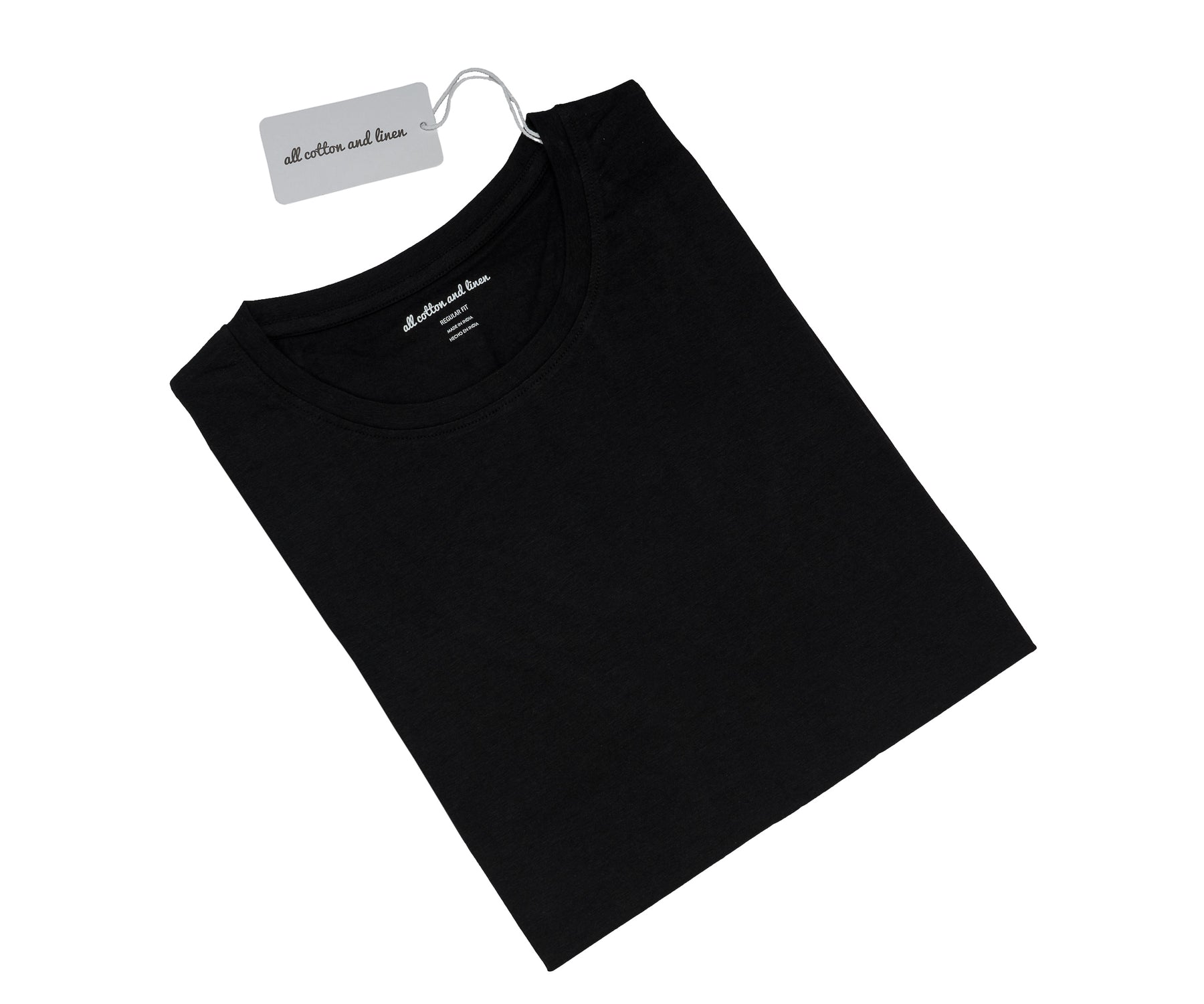 Soft fabric black T-shirt with a comfortable fit Soft fabric black T-shirt with a comfortable fit