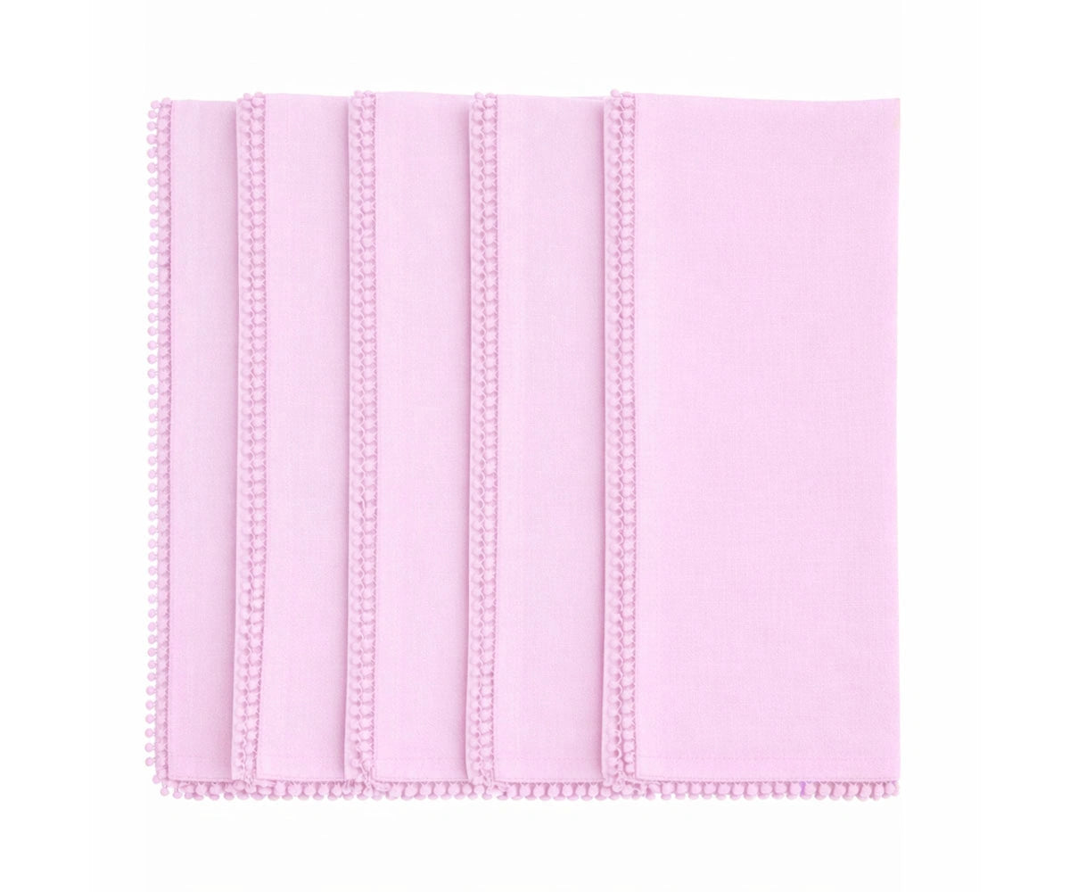 pom pom napkins with knotted edge , made from 100% cotton for soft romantic table décor pom pom napkins with knotted edge , made from 100% cotton for soft romantic table décor