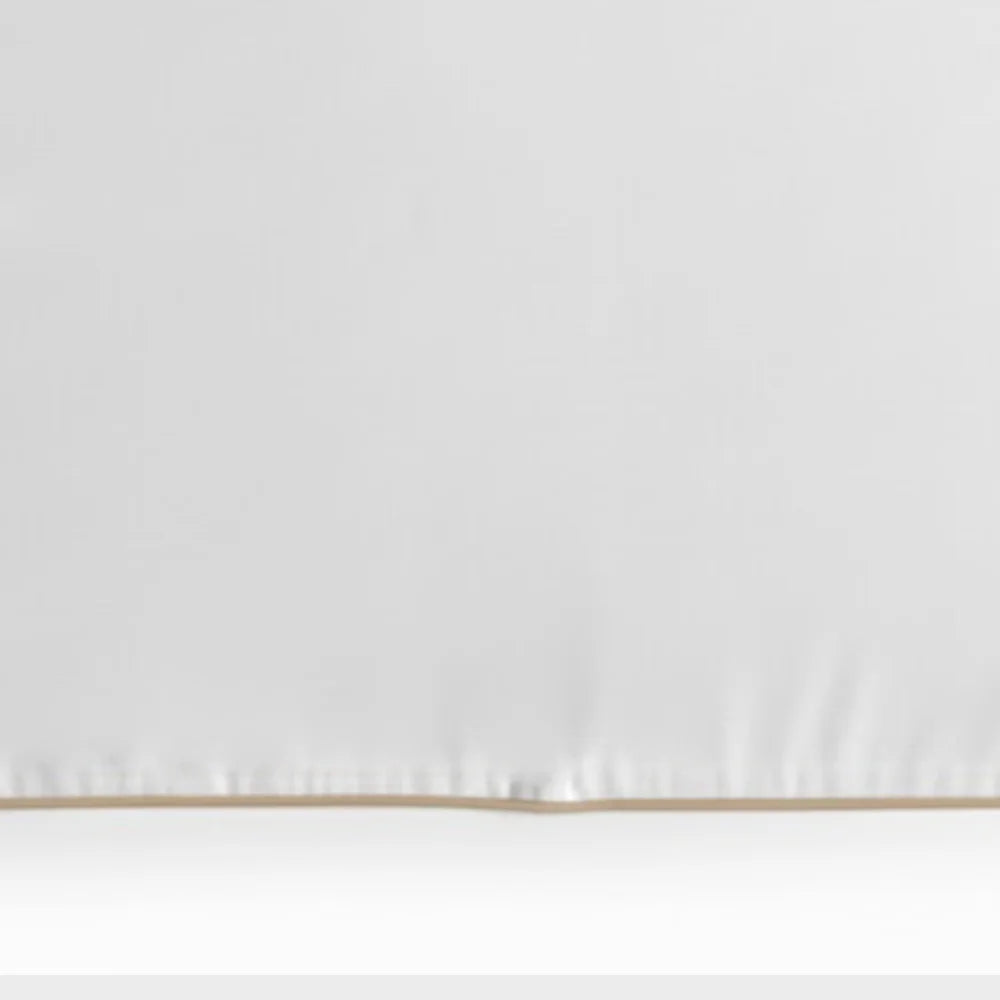 Minimal white with beige tablecloth on wooden dining table Minimal white with beige tablecloth on wooden dining table