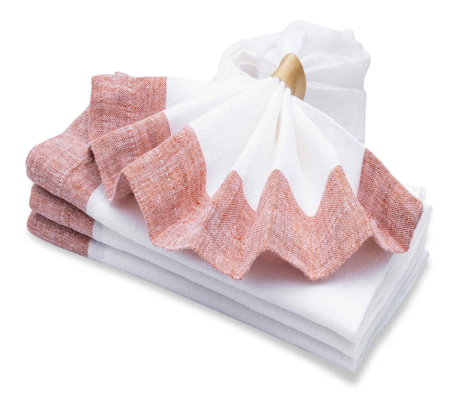 Luxurious white and gold napkins showcasing opulence Luxurious white and gold napkins showcasing opulence