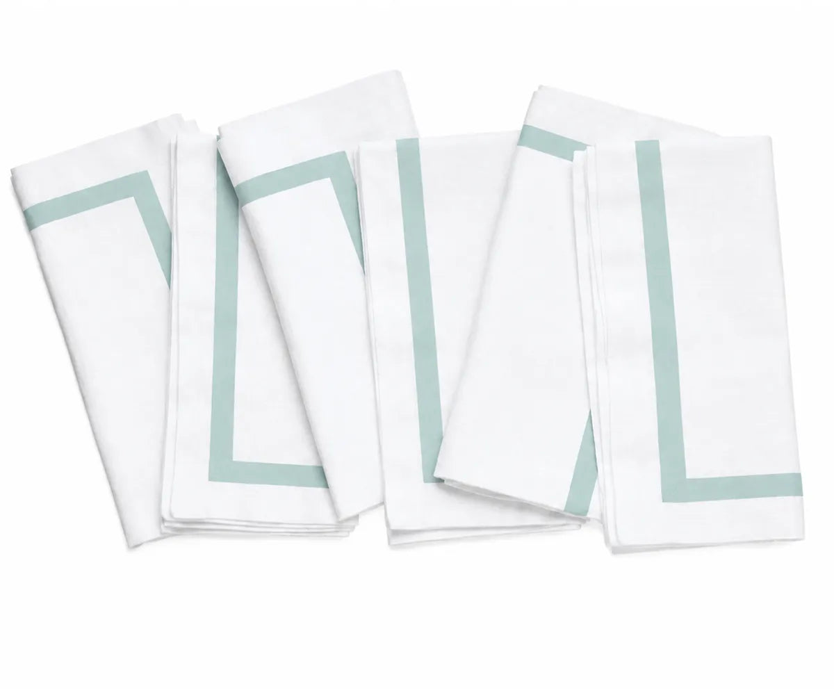 White Table Napkins with Satin Trim White Table Napkins with Satin Trim