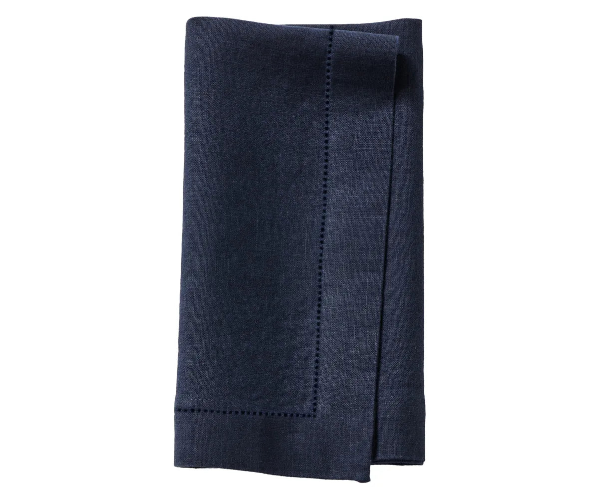 Linen hemstitch napkins as part of the Signature Table Linens Collection. Linen hemstitch napkins as part of the Signature Table Linens Collection.