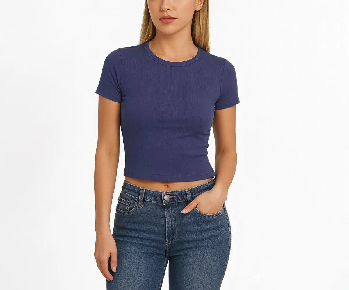 Women’s short sleeve organic cotton t-shirt with a self-collar design, lightweight feel, and versatile styling for multiple occasions. Women’s short sleeve organic cotton t-shirt with a self-collar design, lightweight feel, and versatile styling for multiple occasions.