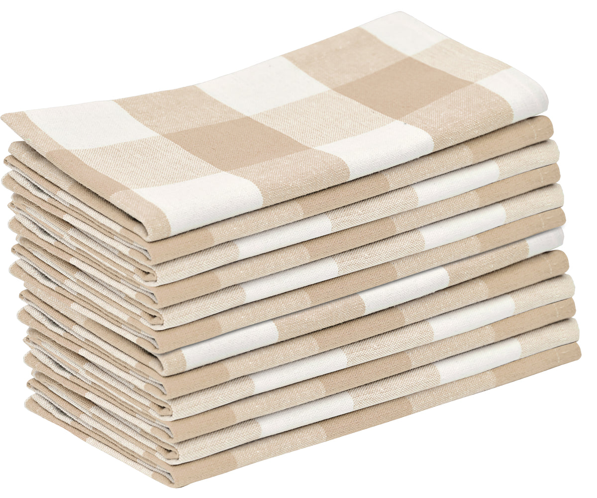 Add a touch of warmth with beige napkins, enhancing your table setup with subtle elegance. Add a touch of warmth with beige napkins, enhancing your table setup with subtle elegance.