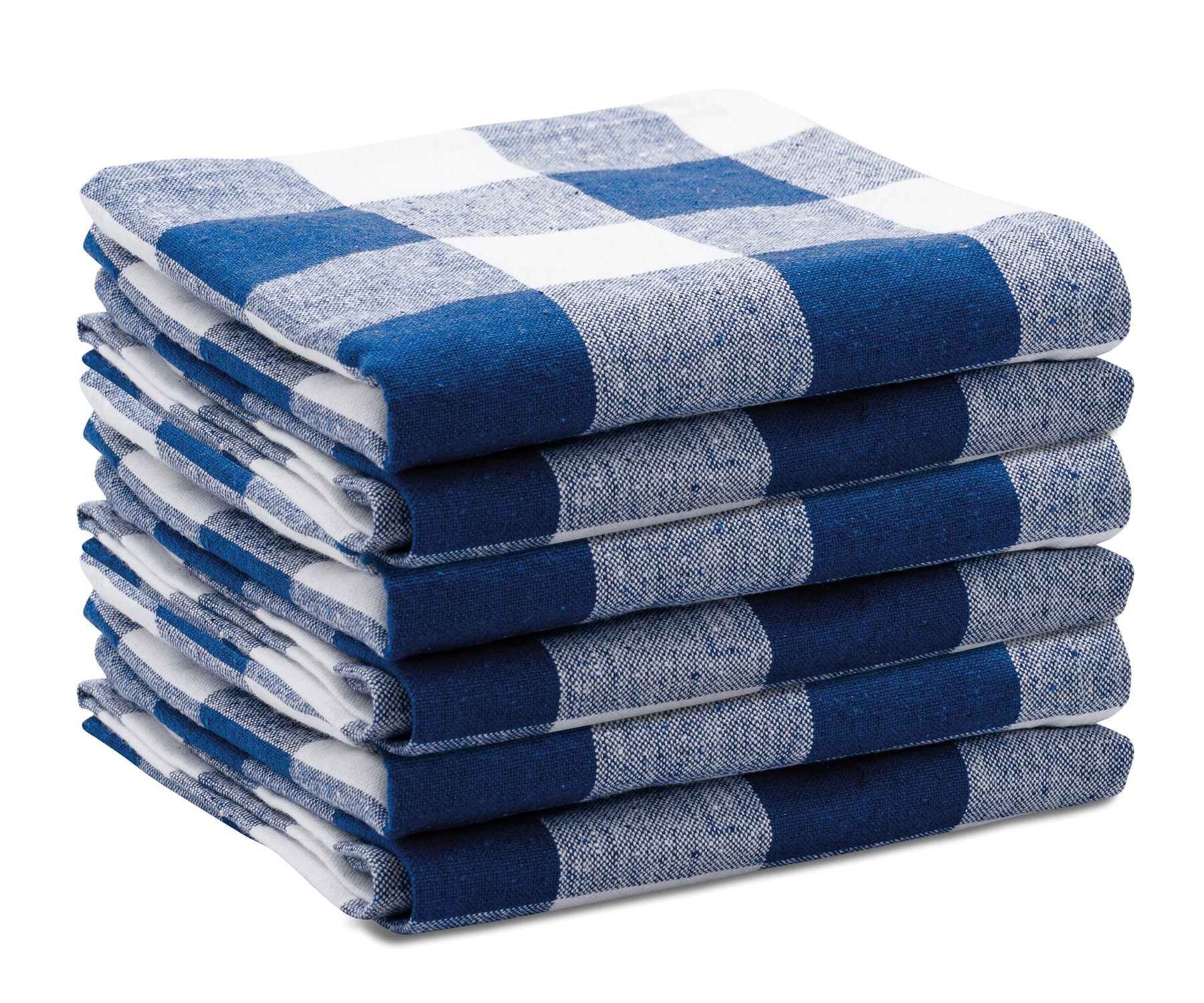 Blue kitchen towels folded and displayed on. Blue kitchen towels folded and displayed on.