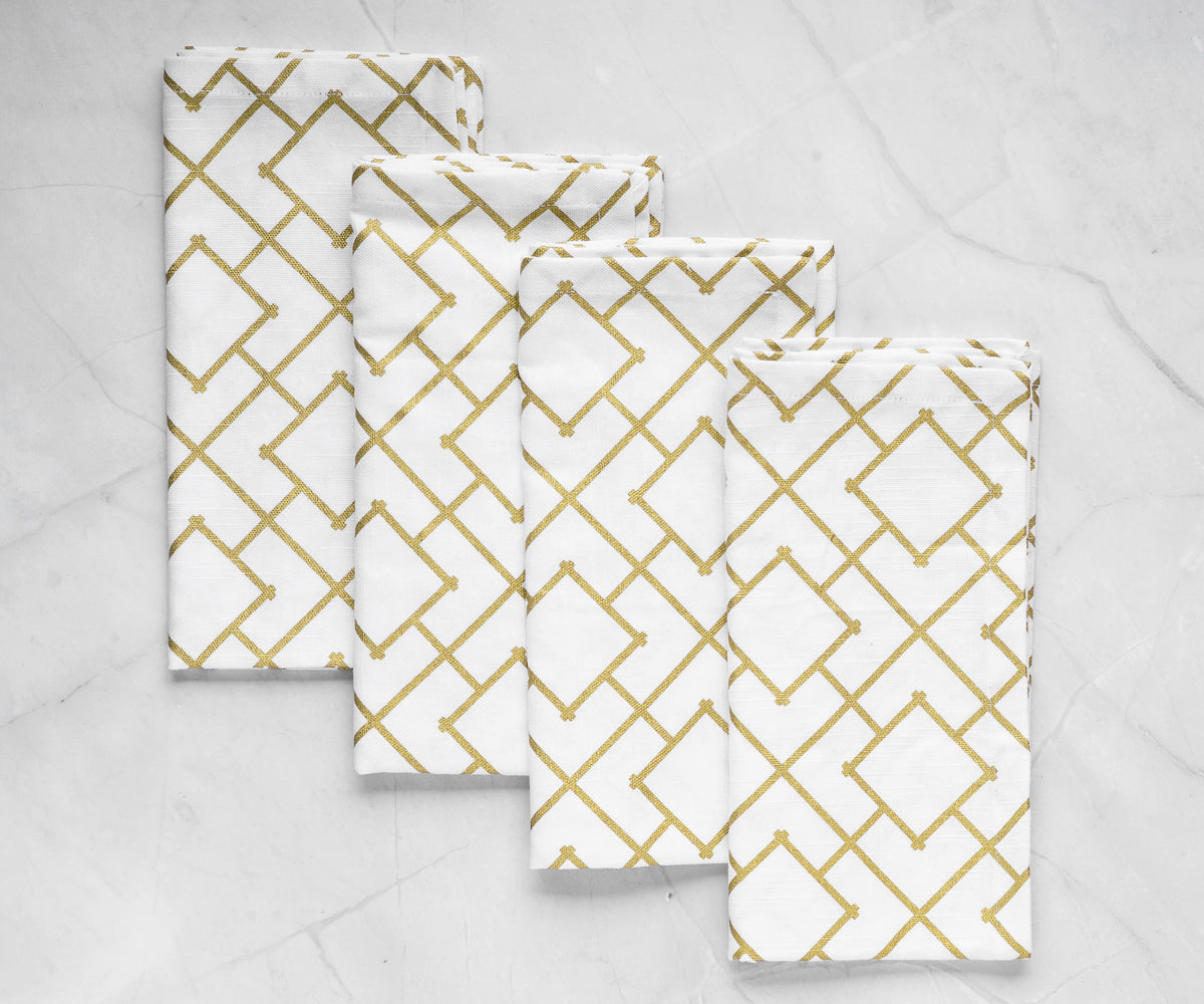 Custom Print Metallic Linen Napkins - Customized Napkins