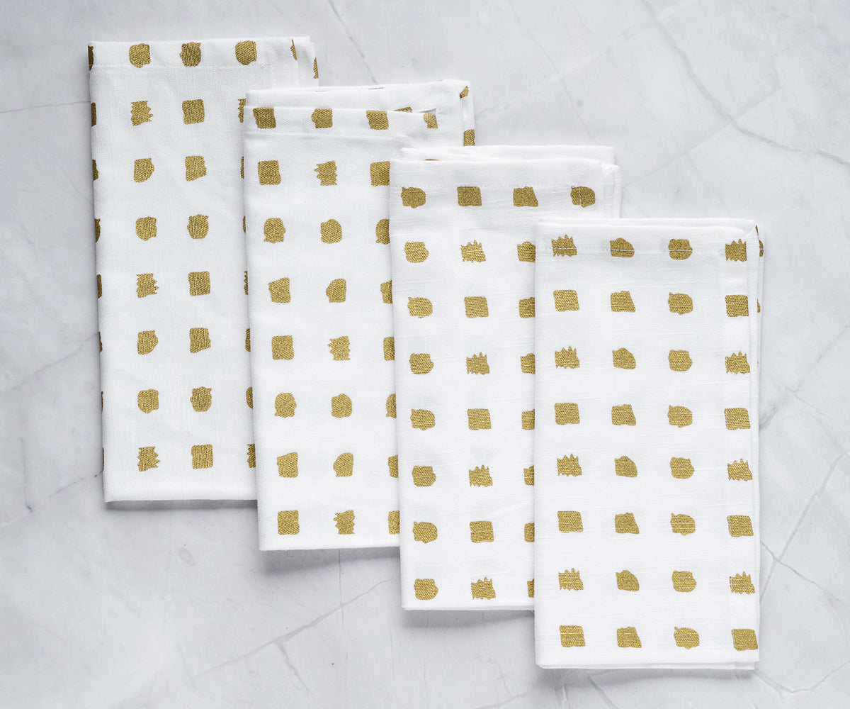 Custom Print Metallic Linen Napkins - Customized Napkins