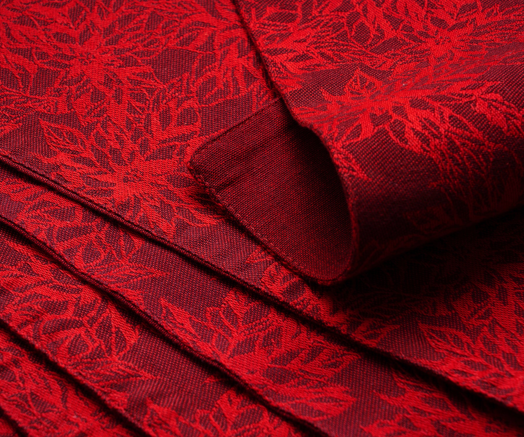 Red fabric table placemats - add a splash of color and protect your table. Upgrade your dining experience with these stylish essentials. Red fabric table placemats - add a splash of color and protect your table. Upgrade your dining experience with these stylish essentials.